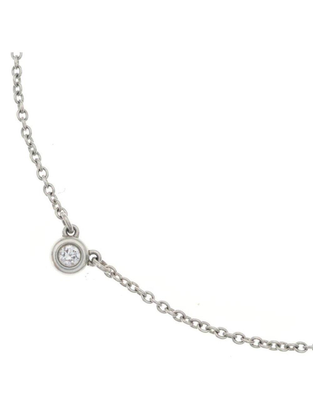Tiffany & Co by the Yard Diamond Pendant Chain 925 Sterling Silver